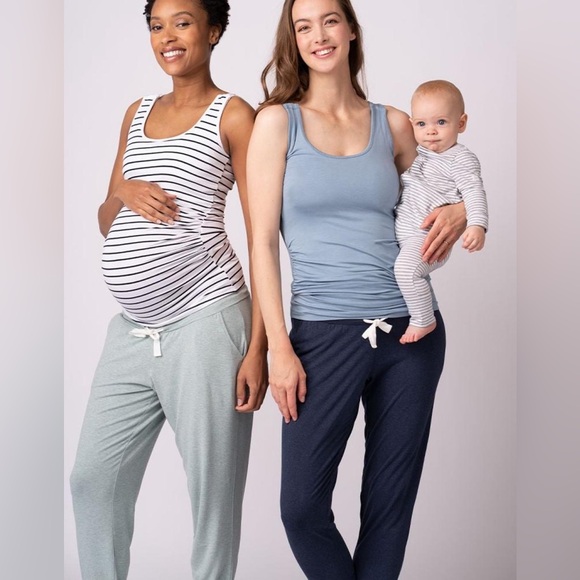 2-pack Seraphine Maternity Lounge Pants – Navy & Sage - Picture 2 of 8